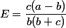 E = \dfrac{c(a-b)}{b(b+c)}